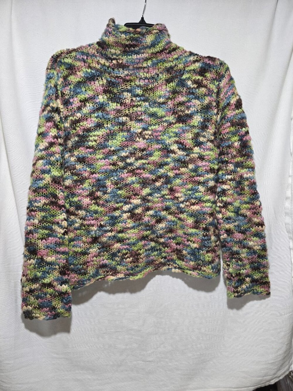 Fisher Hill Multicolor Acrylic Mock Neck Sweater Women's Size XL Chunky Knit GUC